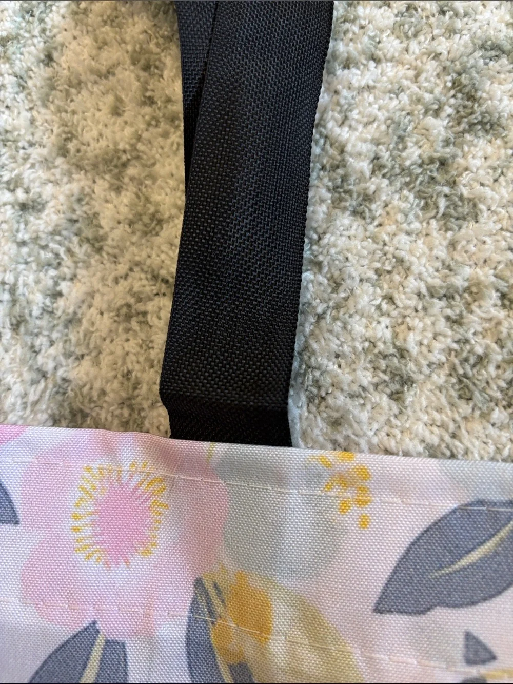 Floral Pastels Poly Canvas Tote Bag NWT 13.50”x15.75”